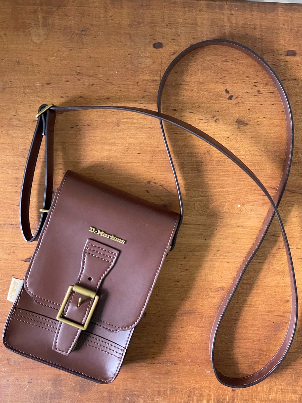 Dr Martens Vegan Norfolk Crossbody Bag Tan Brown Messenger Reporter Phone Pouch